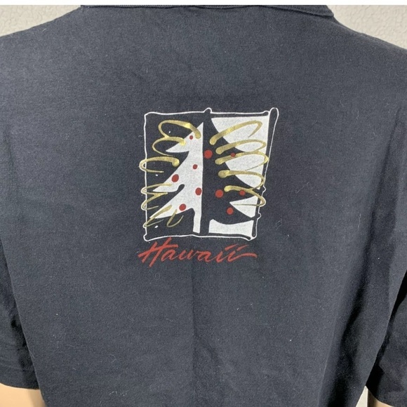 Vtg 80s Women’s Christmas T-Shirt Crazy Shirt One size Black Mele Kalikimaka - Picture 2 of 8